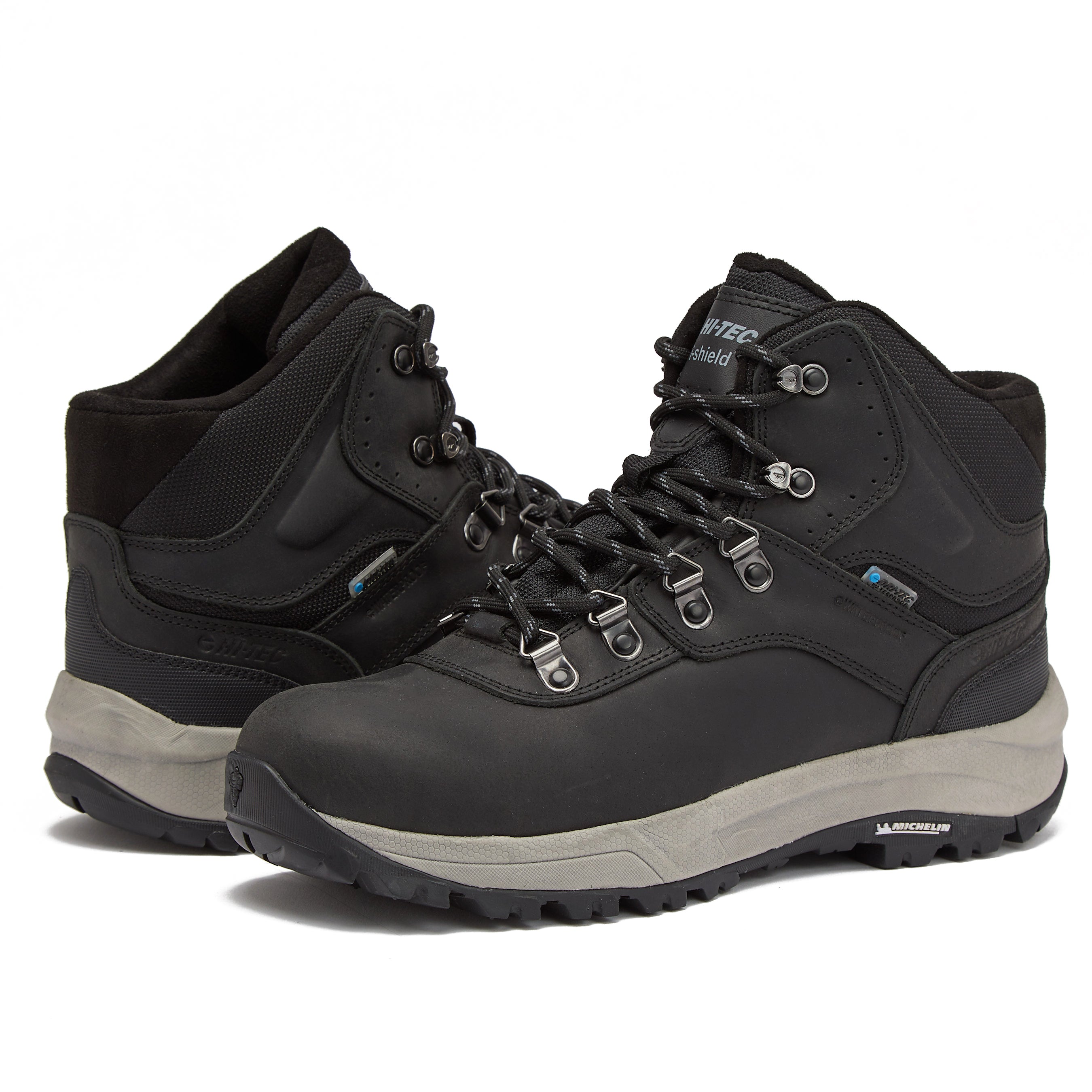 HI-TEC Altitude Waterproof Hiking Boots for Men | Leather Work Boots ...