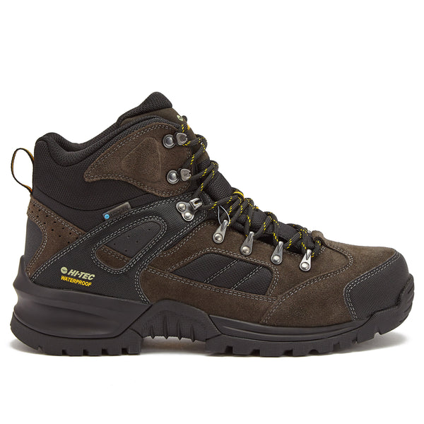 Hi-tec men's Black Rock Mid WP hiking boots are waterproof, breathable, and durable