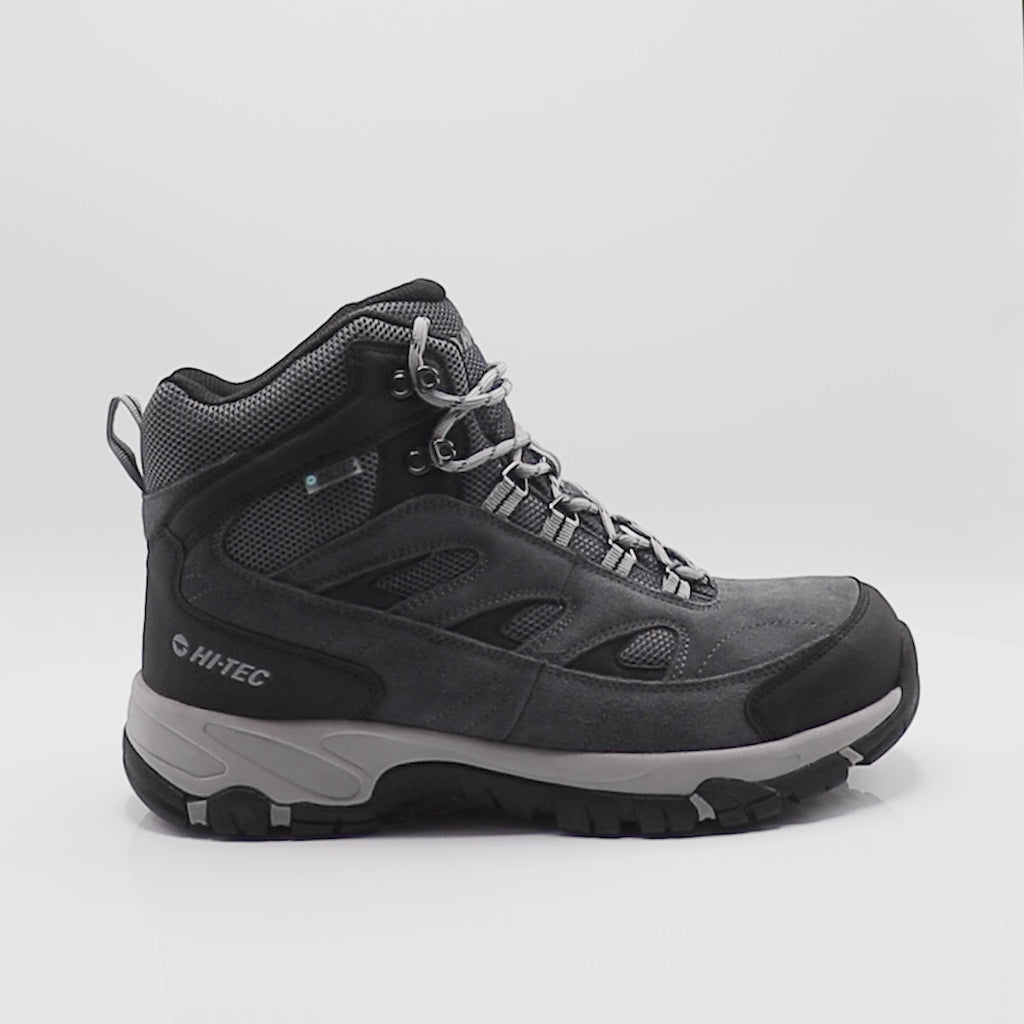  HI-TEC Black Rock WP Mid Men's Waterproof Hiking Boots,  Lightweight Breathable Backpacking and Trail Shoes - Dark Grey/Medium Grey,  7.5 Medium